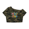 Women's Camo Off-Shoulder Crop T-Shirt