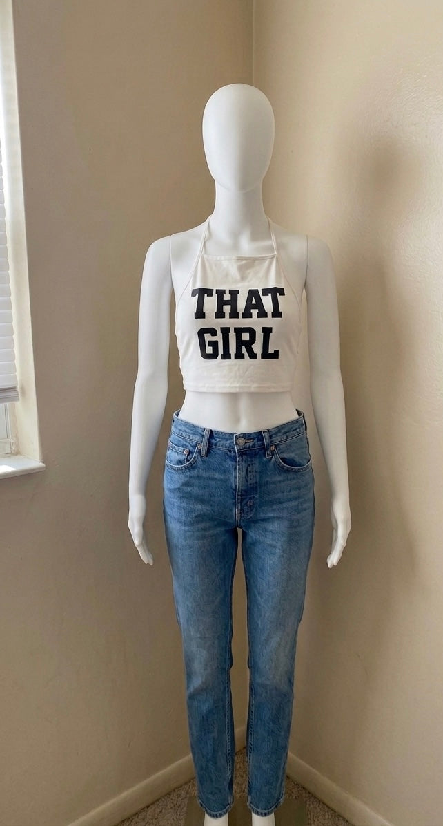 Custom “THAT GIRL”  Halter Crop Top