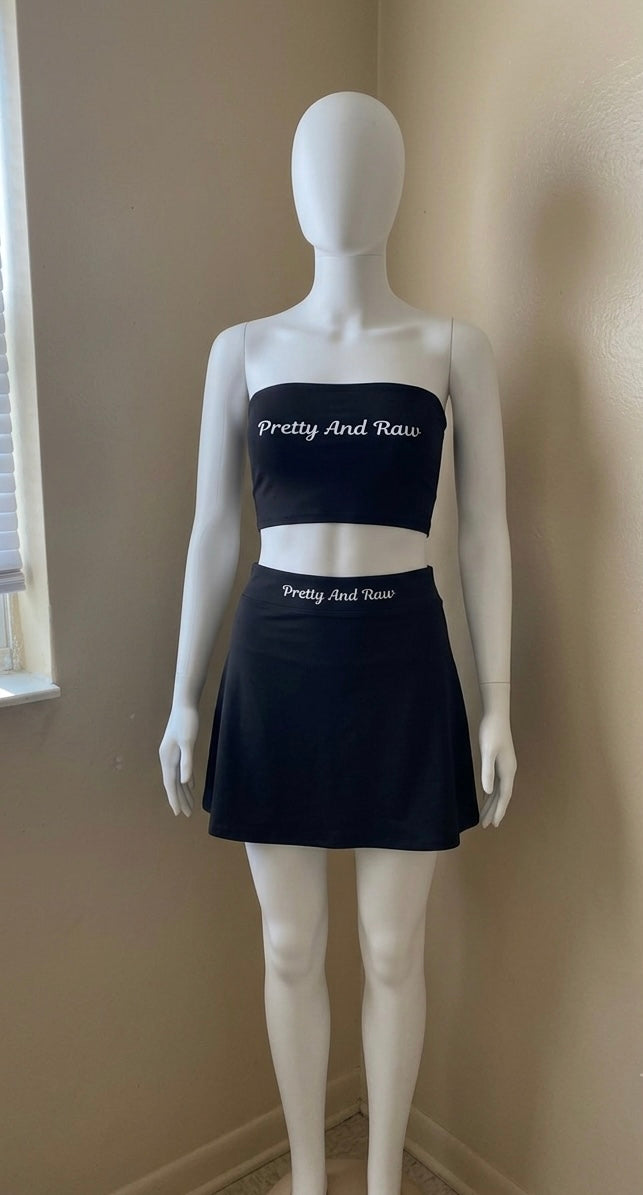 Pretty And Raw Tube Top & Mini Skirt Set | Women’s Matching Two-Piece Outfit