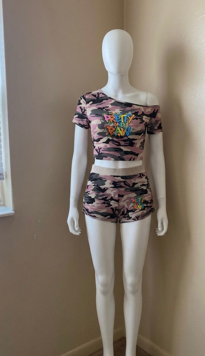 Pretty & Raw Off-Shoulder Set
