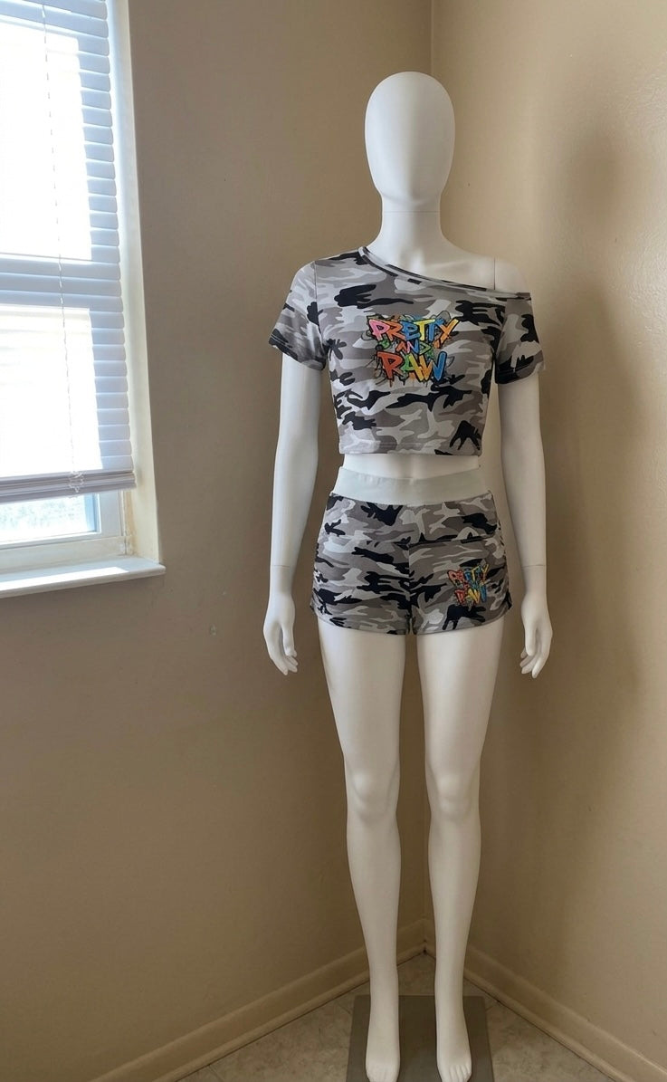 Pretty & Raw Off-Shoulder Set