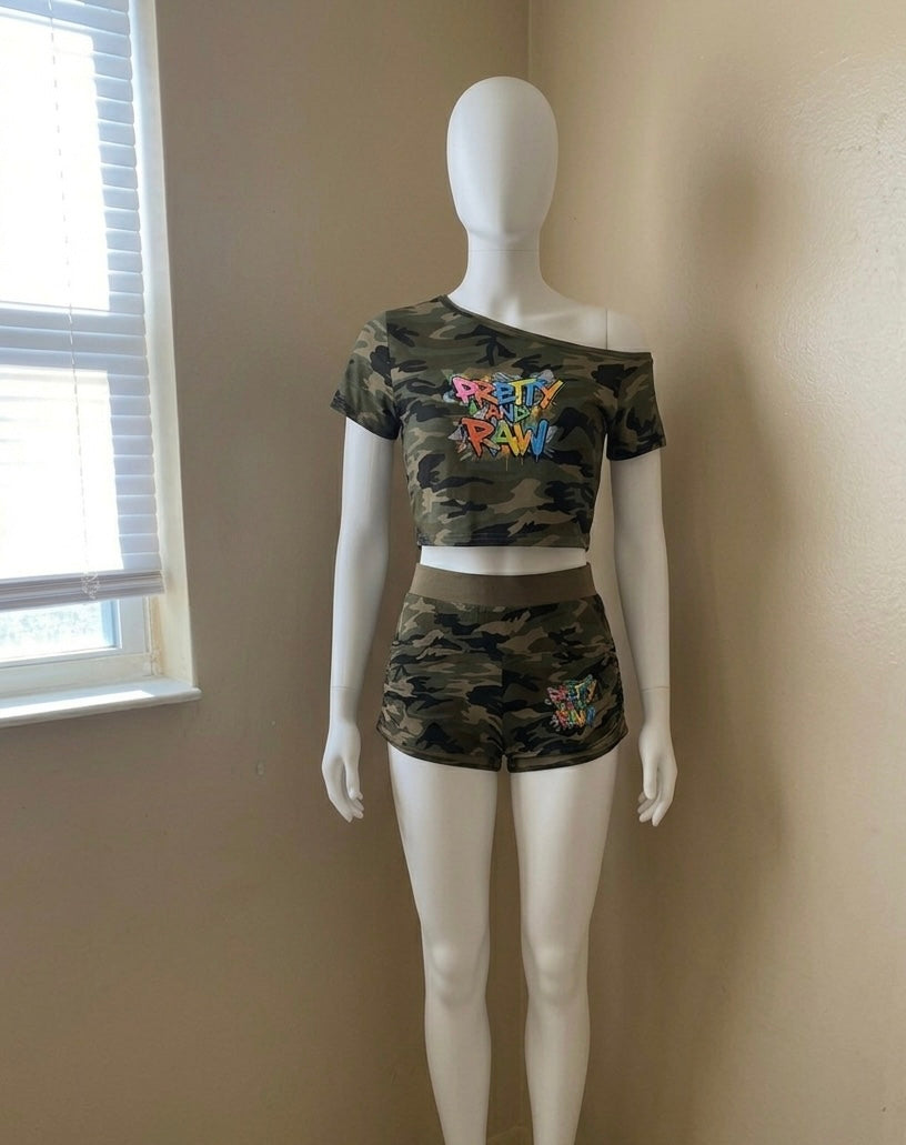 Pretty & Raw Off-Shoulder Set
